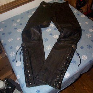 Rare Die Verruck Heit Leather Biker Motorcycle pants